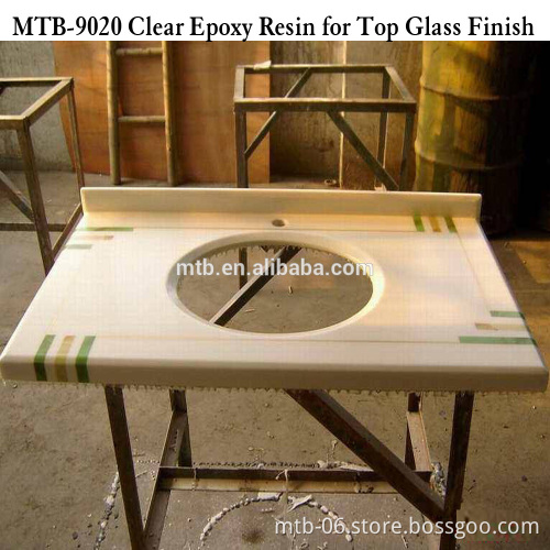 Wood Table Top Varnish Coating with Glass Effect